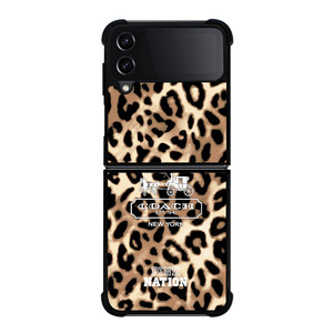 COACH NEW YORK PINK NATION LEPOARD Samsung Galaxy Z Flip 4 Case Cover