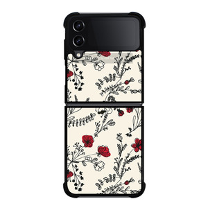 HAND DRAWING RED FLOWER PATTERN Samsung Galaxy Z Flip 4 Case Cover HAND DRAWING RED FLOWER PATTERN Samsung Galaxy Z Flip 4 Case Cover