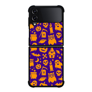 HAPPY HALLOWEEN PURPLE PATTERN Samsung Galaxy Z Flip 4 Case Cover HAPPY HALLOWEEN PURPLE PATTERN Samsung Galaxy Z Flip 4 Case Cover