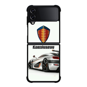 KOENIGSEGG WHITE CAR LOGO Samsung Galaxy Z Flip 4 Case Cover KOENIGSEGG WHITE CAR LOGO Samsung Galaxy Z Flip 4 Case Cover