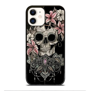 SUGAR SKULL FLOWER iPhone 12 Case Cover