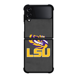 LSU TIGERS LEATHER LOGO Samsung Galaxy Z Flip 4 Case Cover