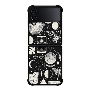 LUNAR PATTERN BLACK WHITE Samsung Galaxy Z Flip 4 Case Cover