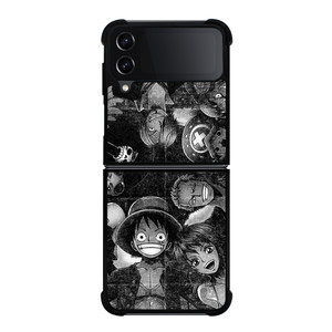 ONE PIECE BLACK WHITE GRUNGE ALL Samsung Galaxy Z Flip 4 Case Cover