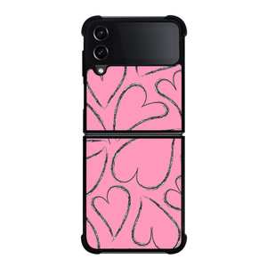 PINK LOVE BRUSHES PATTERN Samsung Galaxy Z Flip 4 Case Cover