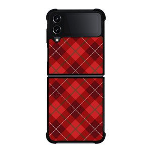 RED TARTAN CROSS PATTERN Samsung Galaxy Z Flip 4 Case Cover