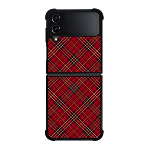 RED TARTAN CROSS PLAID Samsung Galaxy Z Flip 4 Case Cover