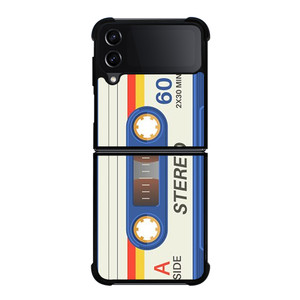 RETRO BLUE STEREO CASETTE TAPE Samsung Galaxy Z Flip 4 Case Cover