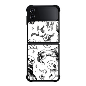 SPACE DOG WHITE PATTERN Samsung Galaxy Z Flip 4 Case Cover
