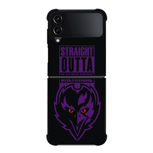 STRAIGHT OUTTA BALTIMORE BALTIMORE RAVENS Samsung Galaxy Z Flip 4 Case Cover STRAIGHT OUTTA BALTIMORE BALTIMORE RAVENS Samsung Galaxy Z Flip 4 Case Cover