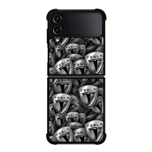 TESLA METAL LOGO COLLAGE Samsung Galaxy Z Flip 4 Case Cover TESLA METAL LOGO COLLAGE Samsung Galaxy Z Flip 4 Case Cover