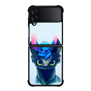 TOOTHLESS AND STITCH ART Samsung Galaxy Z Flip 4 Case Cover TOOTHLESS AND STITCH ART Samsung Galaxy Z Flip 4 Case Cover