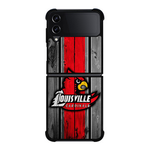 UNIVERSITY OF LOUISVILLE WOODEN LOGO Samsung Galaxy Z Flip 4 Case Cover UNIVERSITY OF LOUISVILLE WOODEN LOGO Samsung Galaxy Z Flip 4 Case Cover