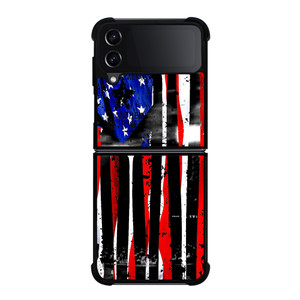 USA FLAG AMERICAN BASEBALL BLACK WHITE Samsung Galaxy Z Flip 4 Case Cover