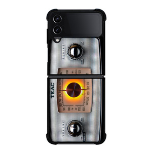 VINTAGE RADIO SILVER METAL Samsung Galaxy Z Flip 4 Case Cover