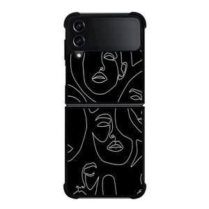 WOMAN FACE SKETCH PATTERN Samsung Galaxy Z Flip 4 Case Cover