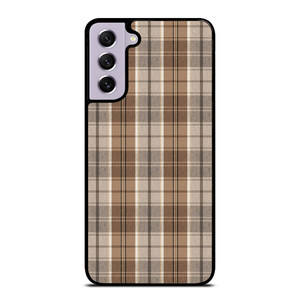 BROWN PLAID PATTERN Samsung Galaxy S21 FE Case Cover