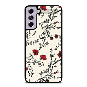 HAND DRAWING RED FLOWER PATTERN Samsung Galaxy S21 FE Case Cover