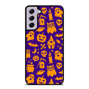 HAPPY HALLOWEEN PURPLE PATTERN Samsung Galaxy S21 FE Case Cover