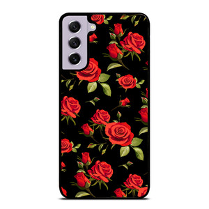 SEAMLESS RED ROSE PATTERN Samsung Galaxy S21 FE Case Cover SEAMLESS RED ROSE PATTERN Samsung Galaxy S21 FE Case Cover
