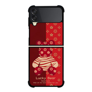 BEAR BRICK KAWS LUCKY RED Samsung Galaxy Z Flip 3 Case Cover BEAR BRICK KAWS LUCKY RED Samsung Galaxy Z Flip 3 Case Cover