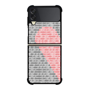 BINARY CODE HALF HEART PATTERN Samsung Galaxy Z Flip 3 Case Cover