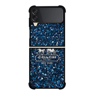 COACH NEW YORK BLUE STONE Samsung Galaxy Z Flip 3 Case Cover