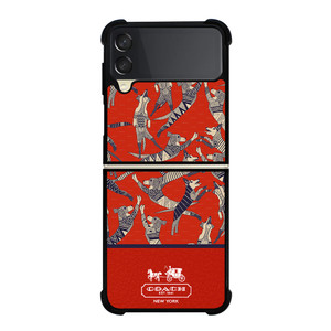 COACH NEW YORK DOG PARTY Samsung Galaxy Z Flip 3 Case Cover COACH NEW YORK DOG PARTY Samsung Galaxy Z Flip 3 Case Cover