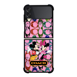 COACH PINK FLOWER MICKEY MINNIE Samsung Galaxy Z Flip 3 Case Cover COACH PINK FLOWER MICKEY MINNIE Samsung Galaxy Z Flip 3 Case Cover