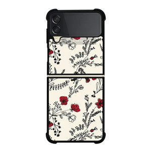 HAND DRAWING RED FLOWER PATTERN Samsung Galaxy Z Flip 3 Case Cover HAND DRAWING RED FLOWER PATTERN Samsung Galaxy Z Flip 3 Case Cover