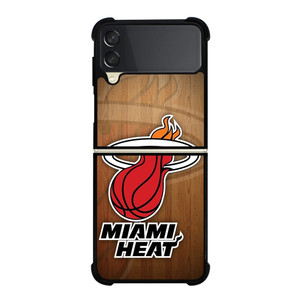 MIAMI HEAT WOODEN LOGO NBA Samsung Galaxy Z Flip 3 Case Cover