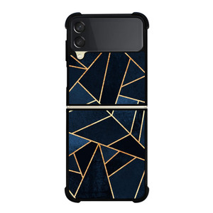 NAVY STONE CERAMIC ABSTRACT Samsung Galaxy Z Flip 3 Case Cover NAVY STONE CERAMIC ABSTRACT Samsung Galaxy Z Flip 3 Case Cover
