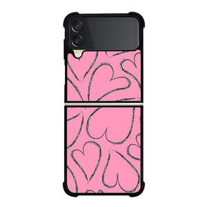 PINK LOVE BRUSHES PATTERN Samsung Galaxy Z Flip 3 Case Cover