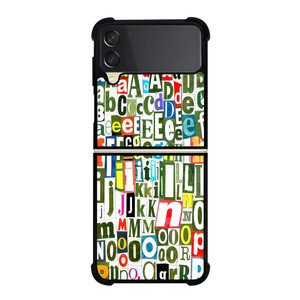 RETRO ALPHABET GREEN COLLAGE Samsung Galaxy Z Flip 3 Case Cover
