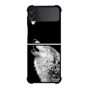 ROAR WHITE WOLF Samsung Galaxy Z Flip 3 Case Cover ROAR WHITE WOLF Samsung Galaxy Z Flip 3 Case Cover