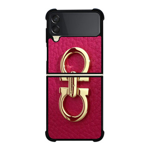 SALVATORE FERRAGAMO LOGO MAGENTA Samsung Galaxy Z Flip 3 Case Cover