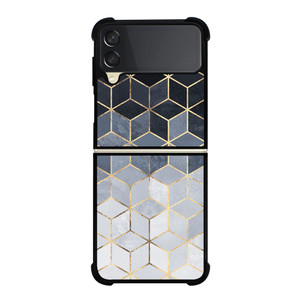 SOFT BLUE GRADIENT CUBES Samsung Galaxy Z Flip 3 Case Cover
