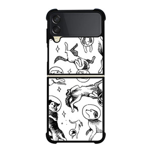 SPACE DOG WHITE PATTERN Samsung Galaxy Z Flip 3 Case Cover