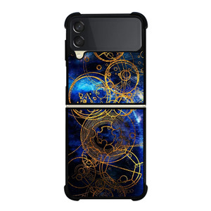 TIME LORD WRITING GOLD BLUE Samsung Galaxy Z Flip 3 Case Cover