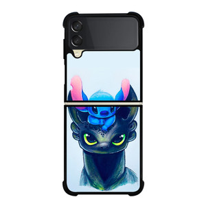 TOOTHLESS AND STITCH ART Samsung Galaxy Z Flip 3 Case Cover TOOTHLESS AND STITCH ART Samsung Galaxy Z Flip 3 Case Cover
