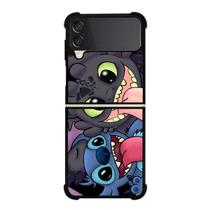 TOOTHLESS AND STITCH CARTOON Samsung Galaxy Z Flip 3 Case Cover TOOTHLESS AND STITCH CARTOON Samsung Galaxy Z Flip 3 Case Cover