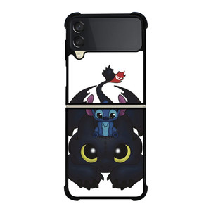 TOOTHLESS AND STITCH CUTE Samsung Galaxy Z Flip 3 Case Cover TOOTHLESS AND STITCH CUTE Samsung Galaxy Z Flip 3 Case Cover