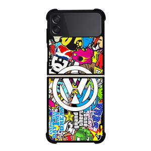 VW STICKER BOMB LOGO Samsung Galaxy Z Flip 3 Case Cover
