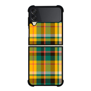 YELLOW GREEN TARTAN PATTERN Samsung Galaxy Z Flip 3 Case Cover