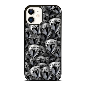 TESLA METAL LOGO COLLAGE iPhone 12 Case Cover