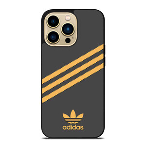 ADIDAS ORIGINALS STRIPES BLACK ORANGE iPhone 14 Pro Max Case Cover
