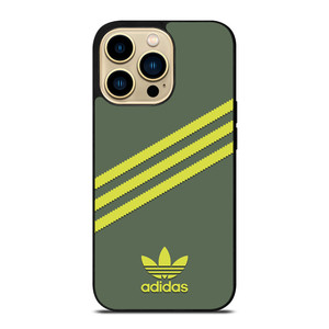 ADIDAS ORIGINALS STRIPES GREEN YELLOW iPhone 14 Pro Max Case Cover