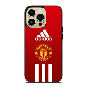 MANCHESTER UNITED FC ADIDAS STRIPES iPhone 14 Pro Max Case Cover