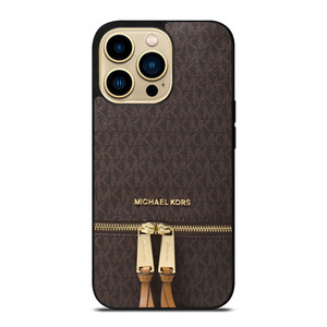 MICHAEL KORS MK LOGO BACKPACK BROWN BAG iPhone 14 Pro Max Case Cover