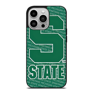 MICHIGAN STATE SPARTANS LOGO FOOTBALL EMBLEM iPhone 14 Pro Case Cover